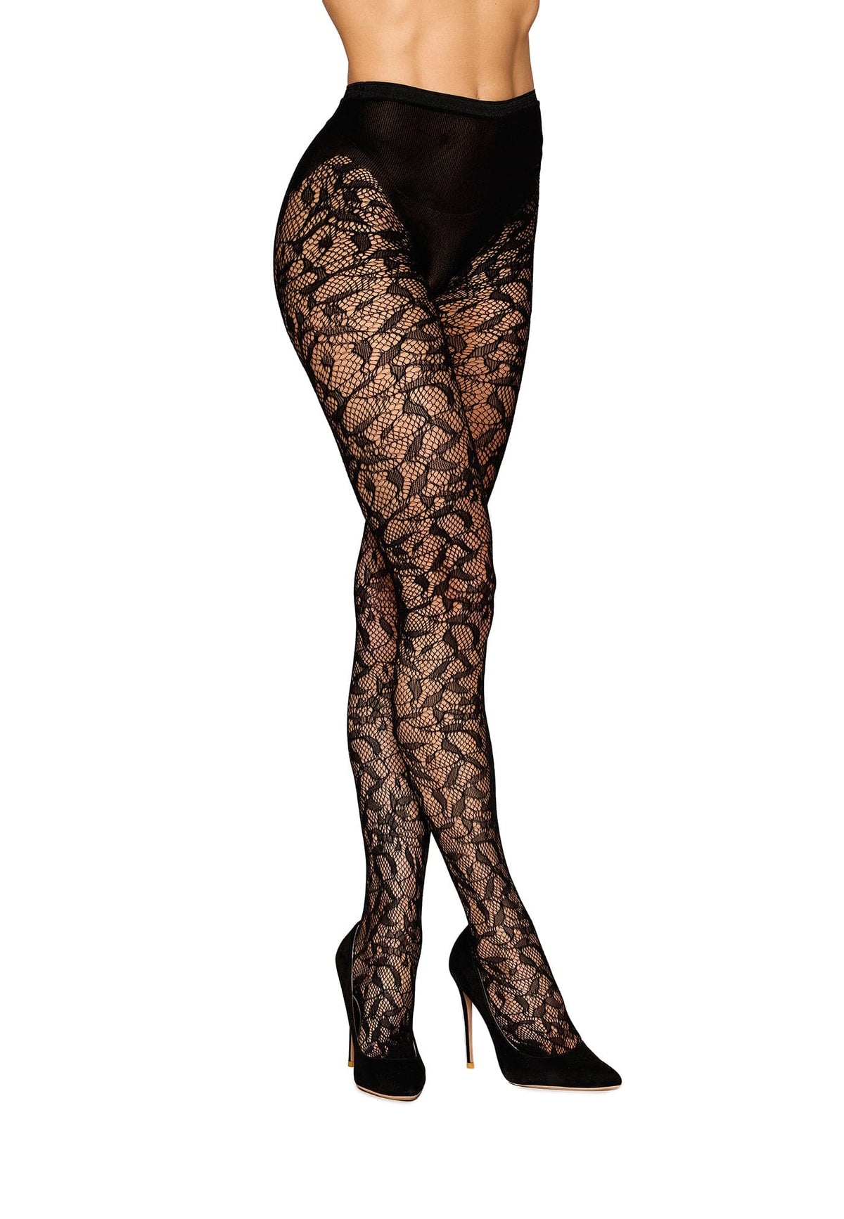Dreamgirl Black Lace Pantyhose Lingerie Dreamgirl