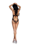 Dreamgirl Black Lace Teddy with Strap Accents Lingerie Dreamgirl 