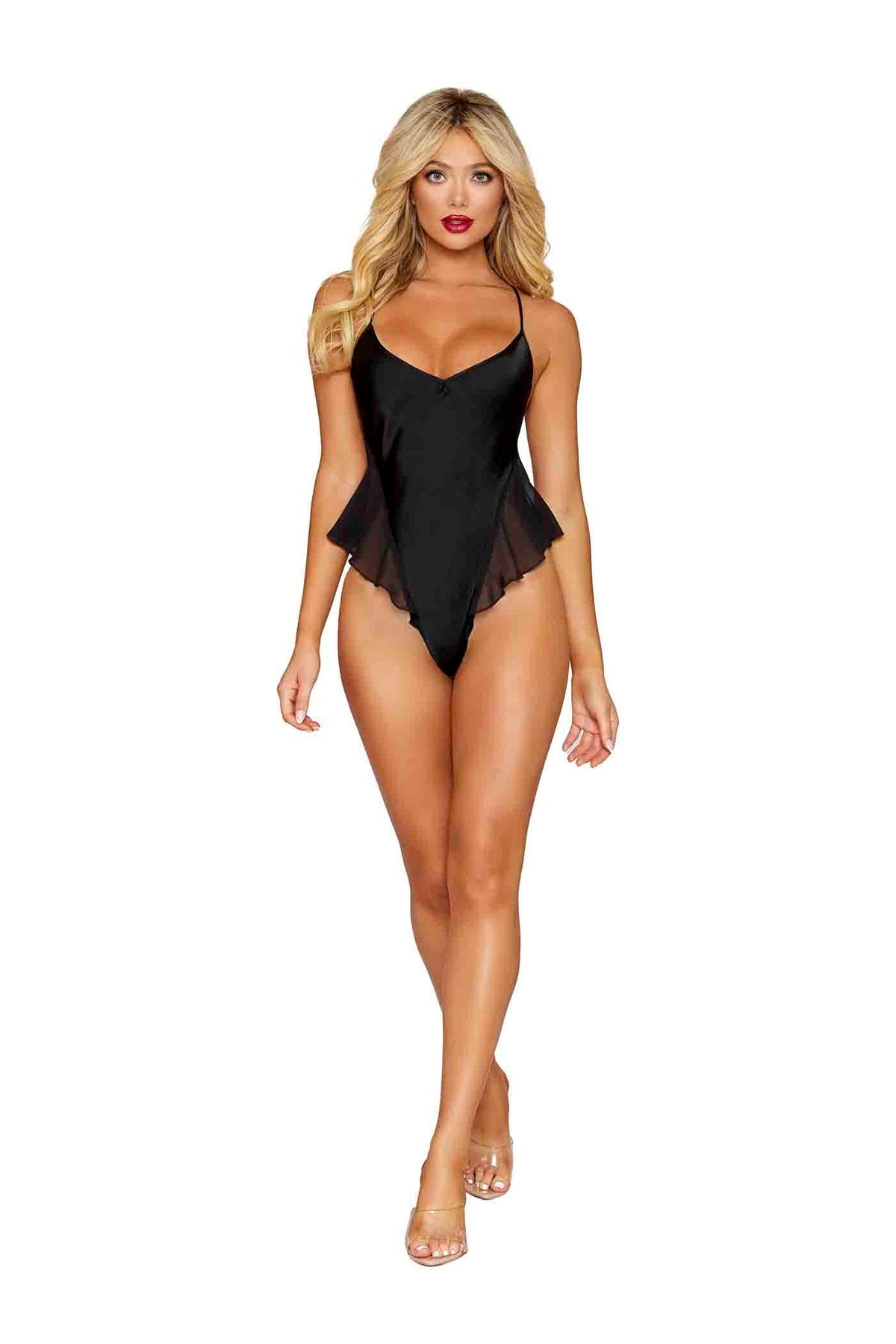 Dreamgirl Black Robe & Teddy Lingerie Dreamgirl