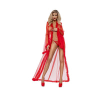 Dreamgirl Boudoir Robe Lingerie Dreamgirl OS Red 