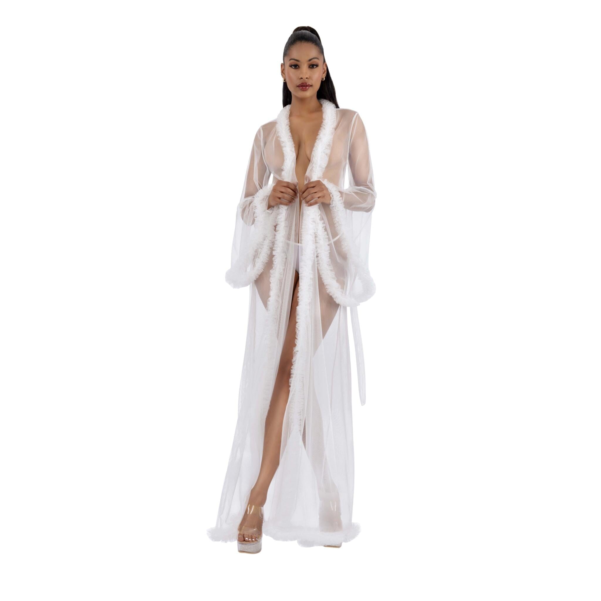Dreamgirl Boudoir Robe Lingerie Dreamgirl OS White 