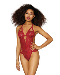 Dreamgirl Crotchless Strappy Lace Teddy Teddy Dreamgirl OS Garnet 