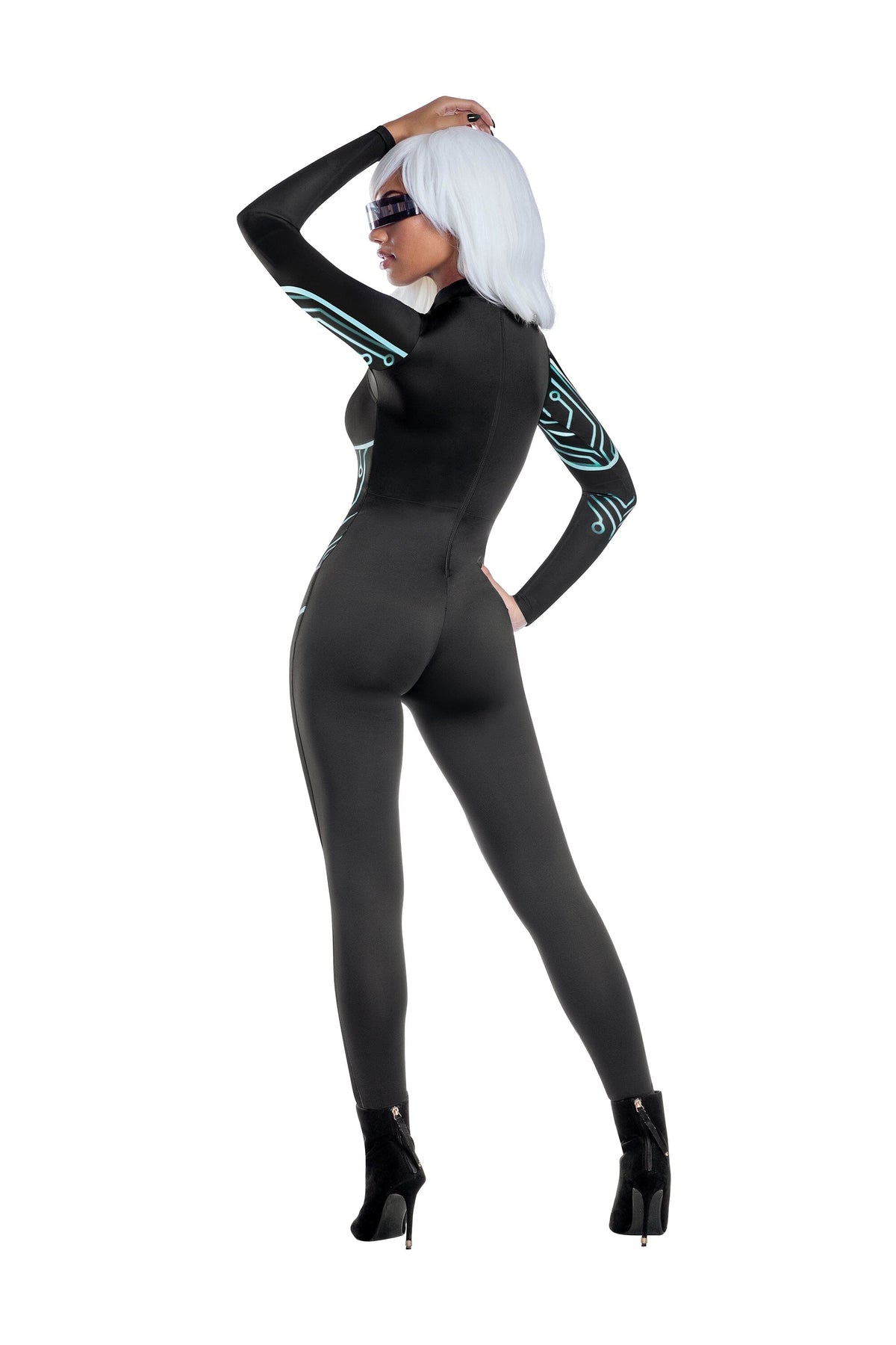 Dreamgirl Cyber Jumpsuit with Belt Detail and Reflective Glasses Women’s Costume – Futuristic Outfit Costume Dreamgirl