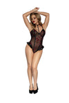 Dreamgirl Flocked Mesh Teddy Lingerie Dreamgirl 