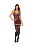 Dreamgirl Floral Cherry Lacquer Garter Slip & G-String Lingerie Dreamgirl 
