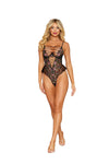 Dreamgirl Floral Lace Black Teddy Lingerie Dreamgirl 