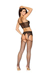Dreamgirl Long Line Bra & Garter Lingerie Dreamgirl