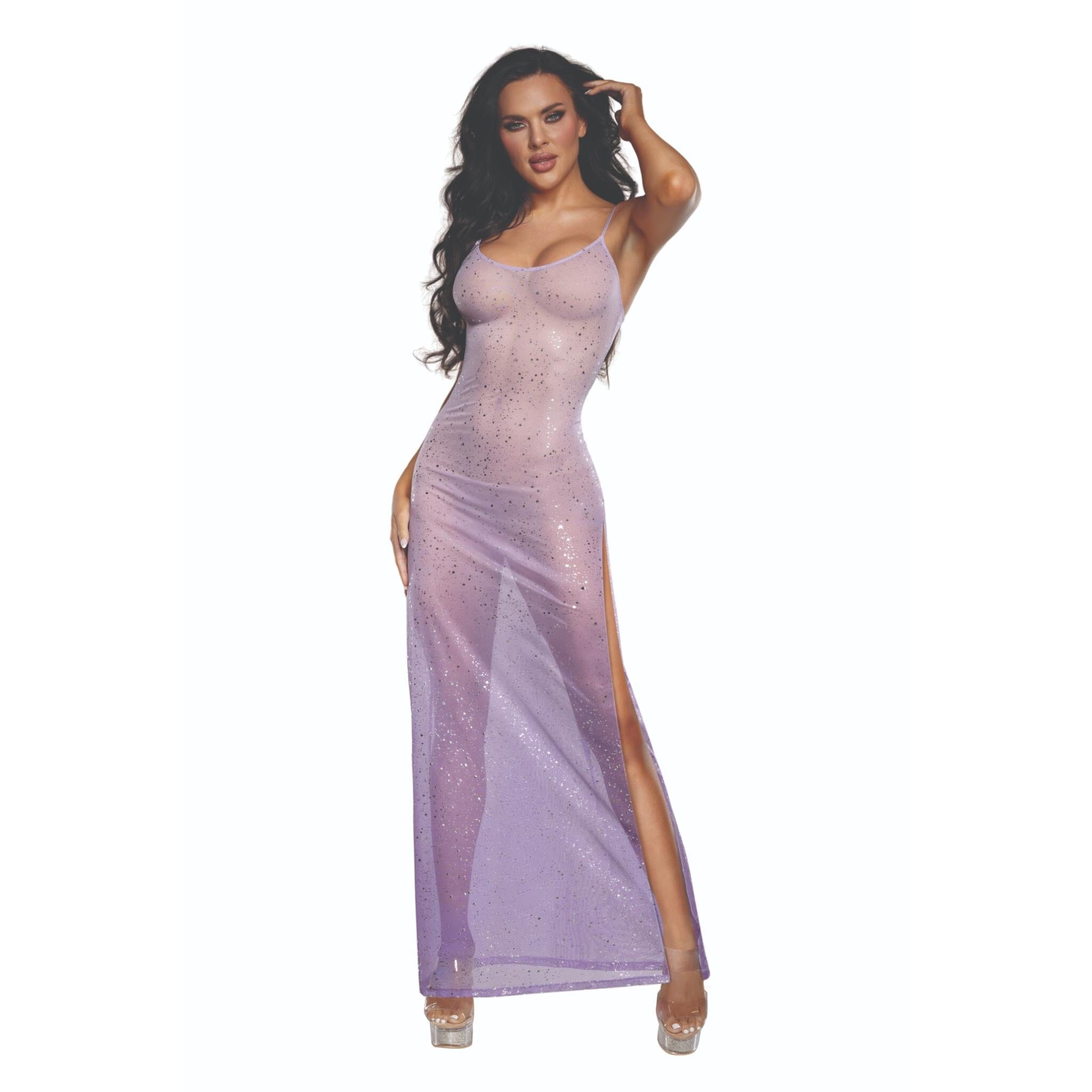 Dreamgirl Ombre Lily Glitter Mesh Gown Lingerie Dreamgirl 