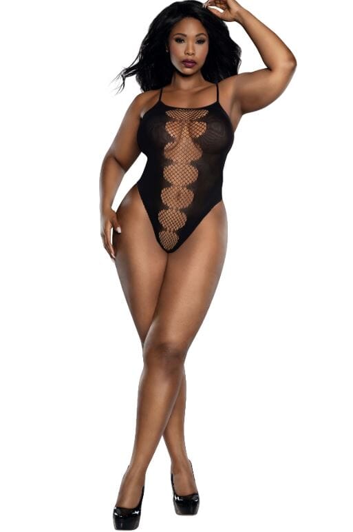 Dreamgirl Plus Easy Teddy w/Fishnet Peed a Boo Dreamgirl 