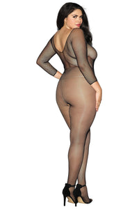 Dreamgirl Plus Fishnet Open Crotch Bodystocking Bodystocking Dreamgirl 