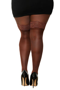 Dreamgirl Plus Laced Stay-up Sheer Thigh High Thigh Highs Dreamgirl 