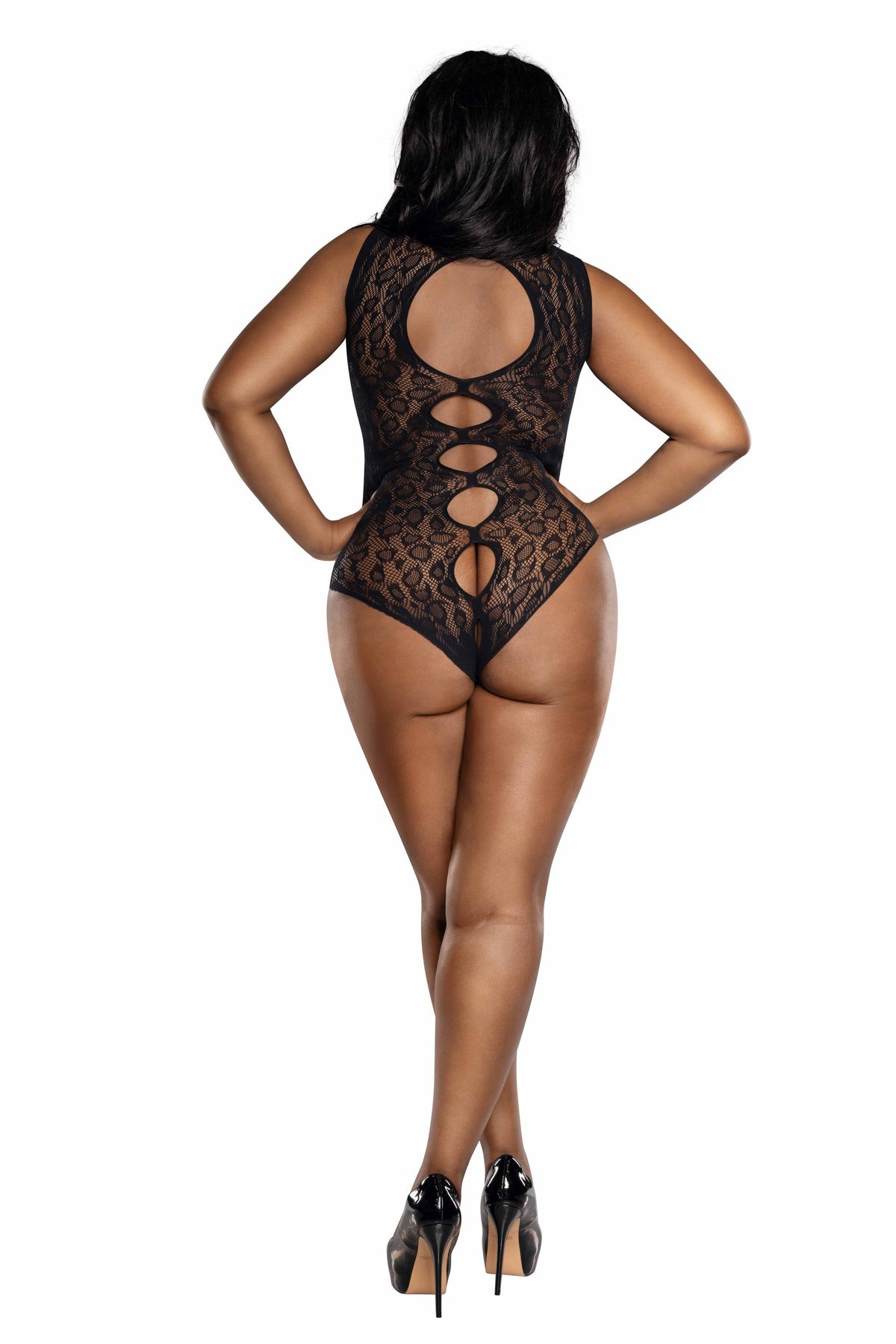 Dreamgirl Plus Leopard Peek A Boo Teddy Lingerie Dreamgirl 