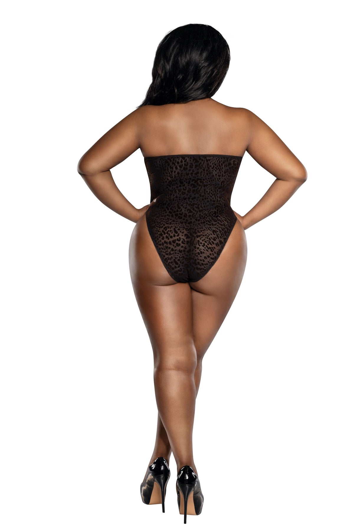 Dreamgirl Plus Mocha Leopard Teddy Lingerie Dreamgirl 