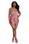 Dreamgirl Plus Ombre Swagged Fringe Playsuit Pink Lingerie Dreamgirl 