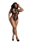 Dreamgirl Plus Peek A Boo Teddy Black Lingerie Dreamgirl 