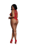 Dreamgirl Plus Peek A Boo Teddy Red Lingerie Dreamgirl 