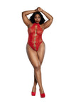 Dreamgirl Plus Peek A Boo Teddy Red Lingerie Dreamgirl 