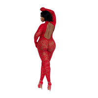 Dreamgirl Plus Red Gloved Bodystocking Lingerie Dreamgirl 