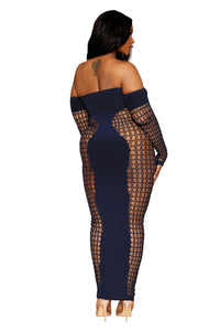 Dreamgirl Plus Seamless Bodystocking Gown with Removable Chain Bodystocking Dreamgirl 