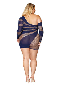 Dreamgirl Plus Seamless Long Sleeve Asymmetical Chemise Lingerie Dreamgirl 