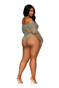 Dreamgirl Plus Seamless Long Sleeve Teddy with Removeable Chain Teddy Dreamgirl 