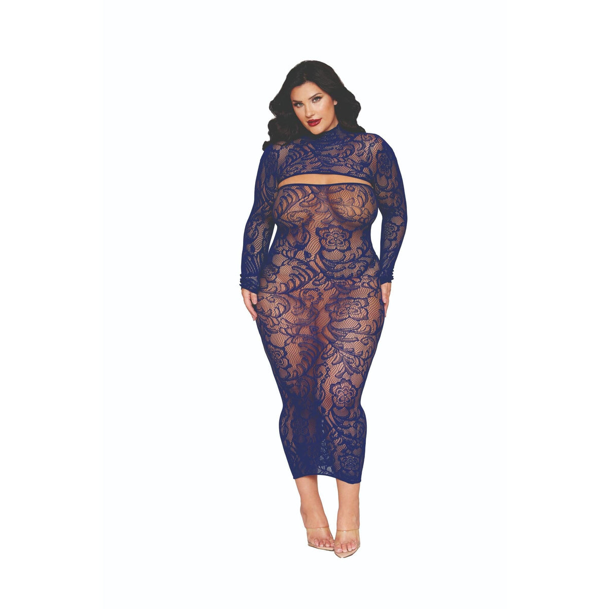 Dreamgirl Plus Size Bodystocking Gown & Shrug Bodystocking Dreamgirl 