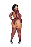 Dreamgirl Plus Size Cherry Lacquer Teddy Bodystocking Lingerie Dreamgirl 