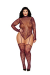 Dreamgirl Plus Size Cherry Lacquer Teddy Bodystocking Lingerie Dreamgirl 