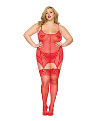 Dreamgirl Plus Size Garter Slip & G-String Dreamgirl 