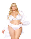 Dreamgirl Plus Size Matte Satin Robe, Bralette, and Thong Set BRALETTE AND THONG Dreamgirl 