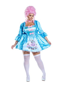 Dreamgirl Plus Size Queen Marie Satin Dress with Velvet Bows Women’s Costume – Royal Princess Outfit Costume Dreamgirl