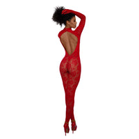 Dreamgirl Red Gloved Bodystocking Lingerie Dreamgirl 