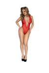 Dreamgirl Red Mesh Deep V Pull On Teddy Lingerie Dreamgirl 