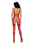 Dreamgirl Red Vinyl Chemise Lingerie Dreamgirl 