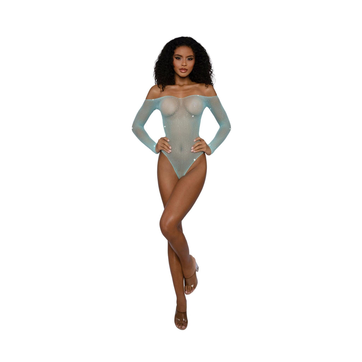 Dreamgirl Rhinestone Off Shoulder Bodystocking Dreamgirl 
