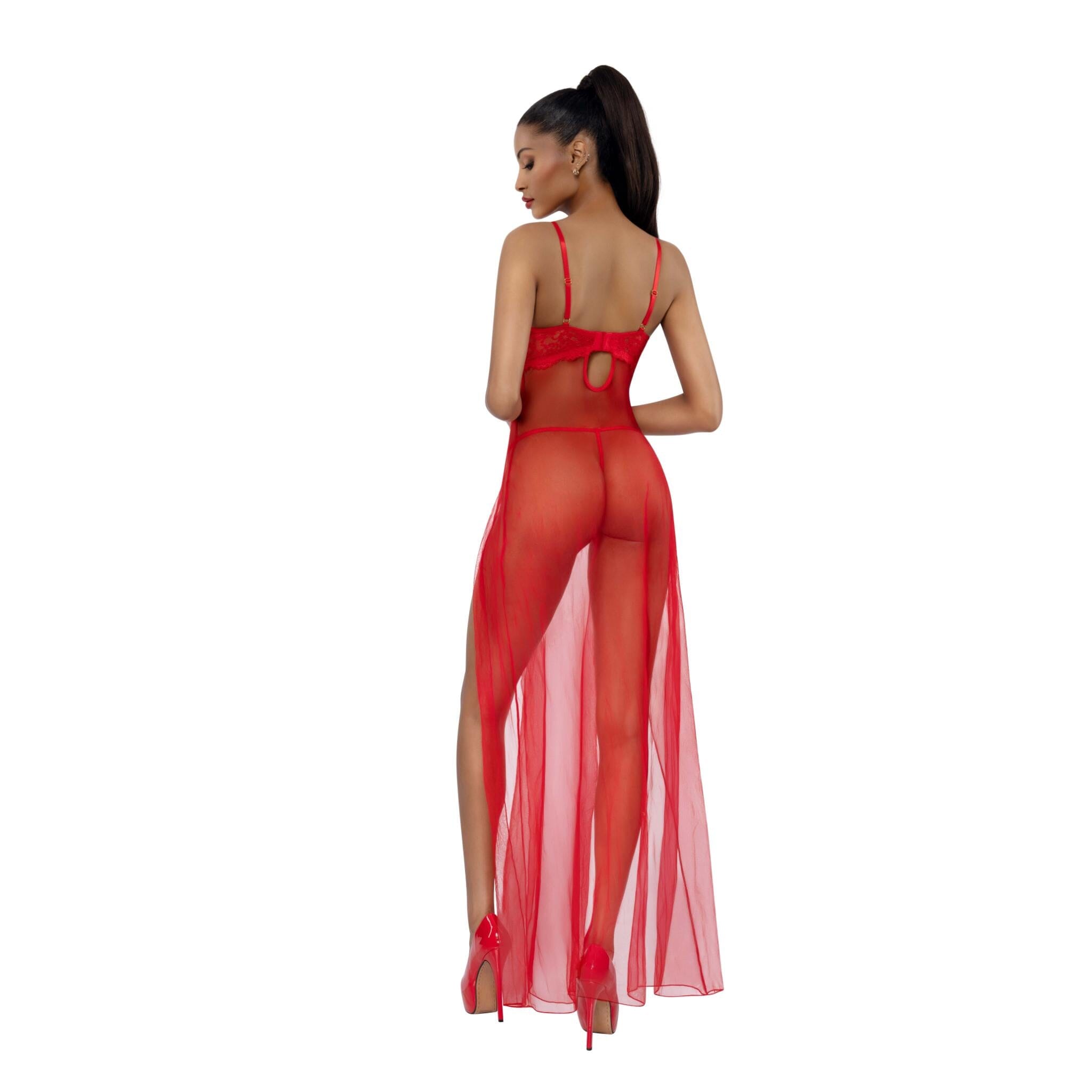 Dreamgirl Romance Lace-Trim Gown 2-Pc Set Lingerie Dreamgirl 