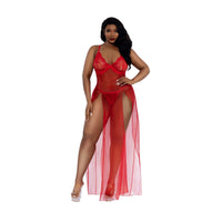 Dreamgirl Romance Lace-Trim Gown 2-Pc Set Lingerie Dreamgirl 