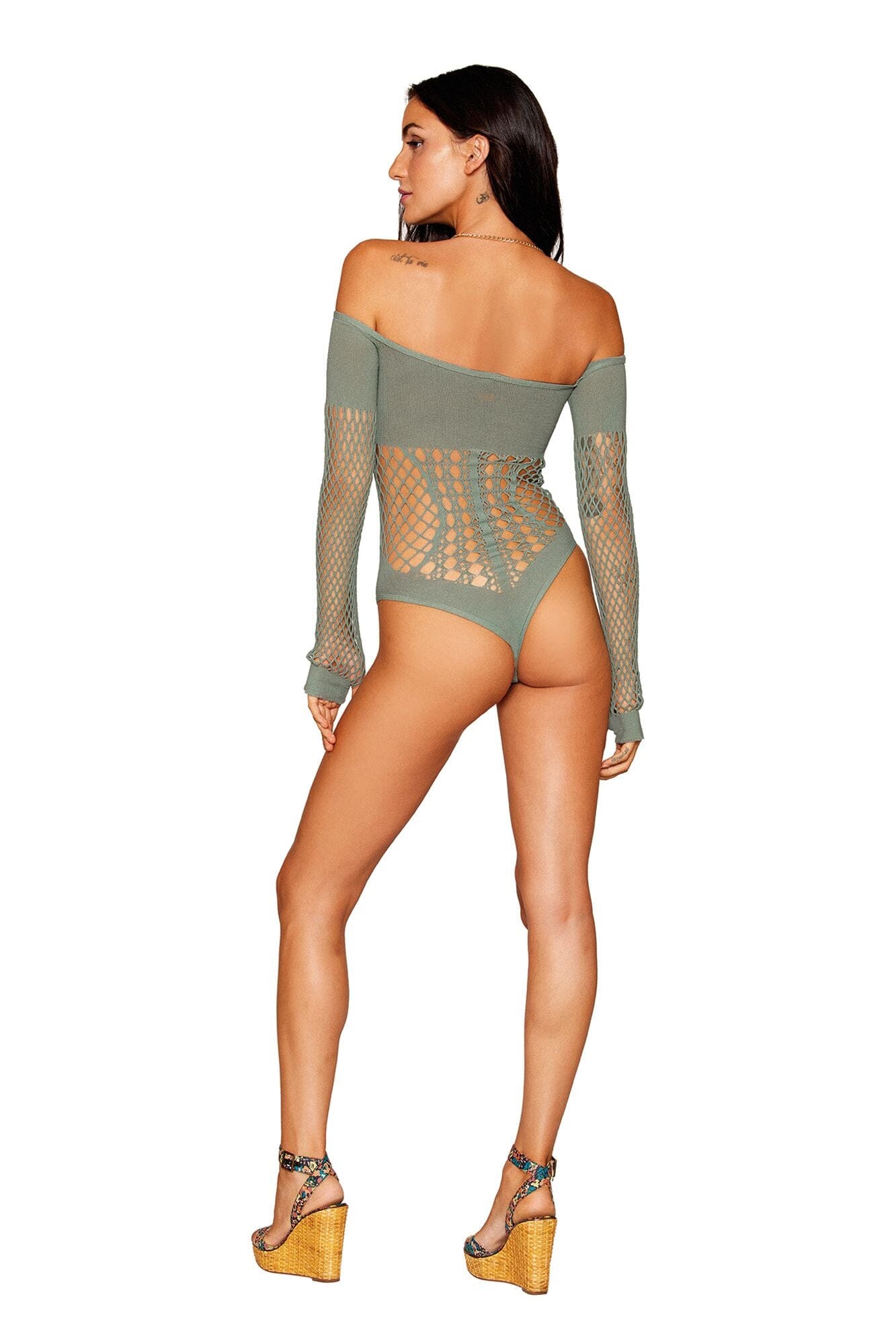Dreamgirl Seamless Long Sleeve Teddy with Removeable Chain Teddy Dreamgirl 