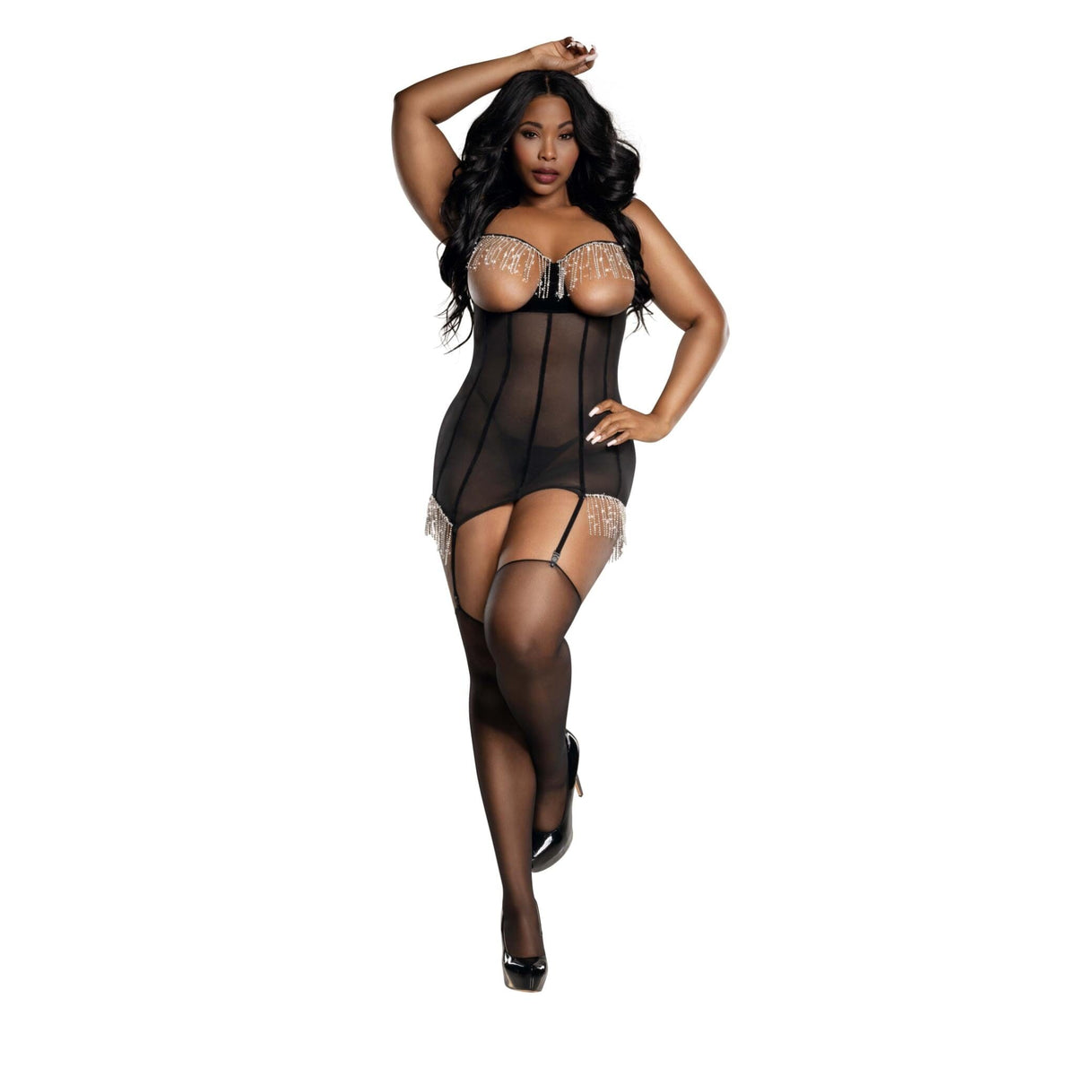 Dreamgirl Sparkle Chemise 2-Pc Set Lingerie Dreamgirl 