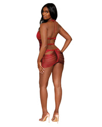 Dreamgirl Stretch Spandex Mesh Halter Teddy with Strappy Back Detail Teddy Dreamgirl 