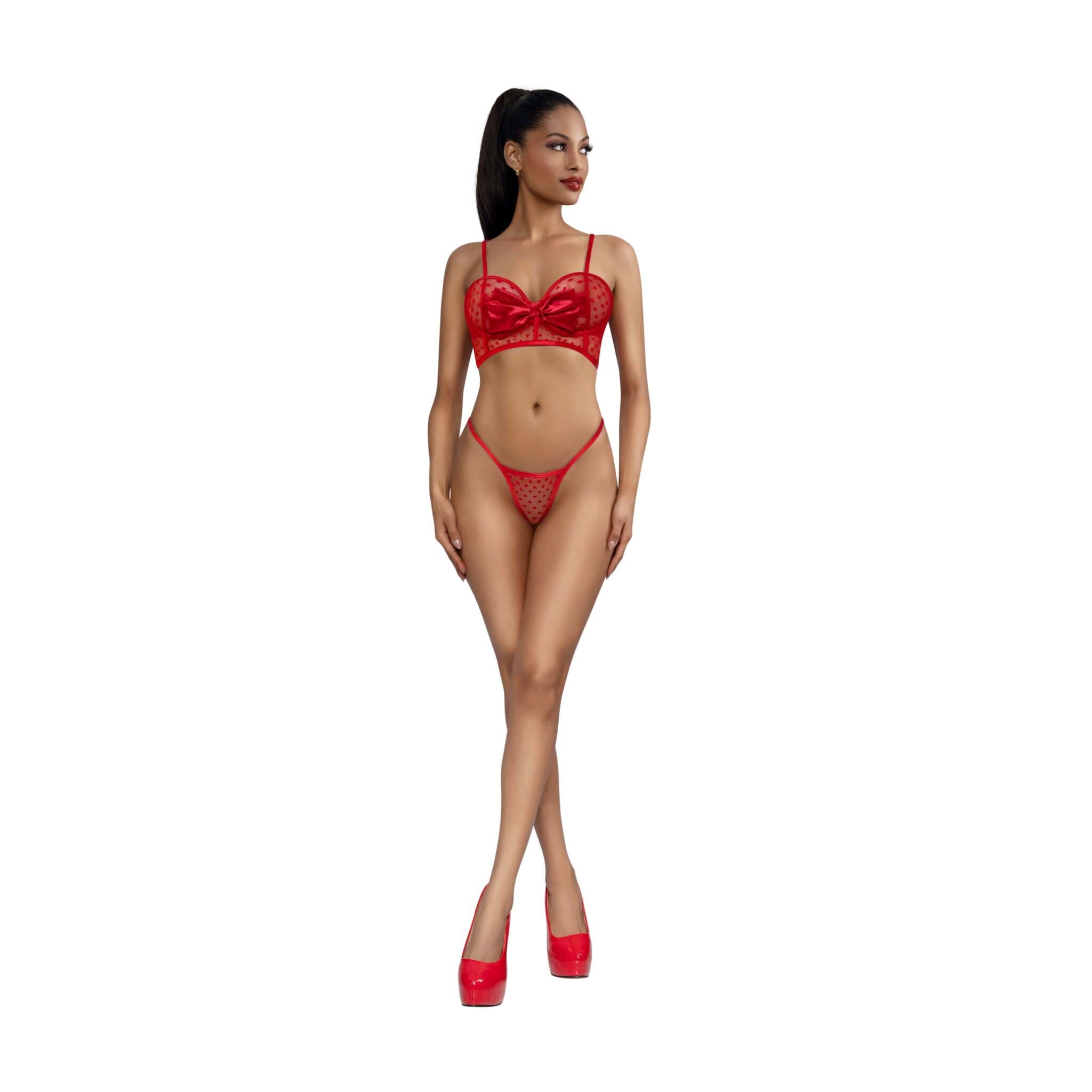 Dreamgirl Sweetheart Long-Line Bra and G-String Lingerie Dreamgirl 
