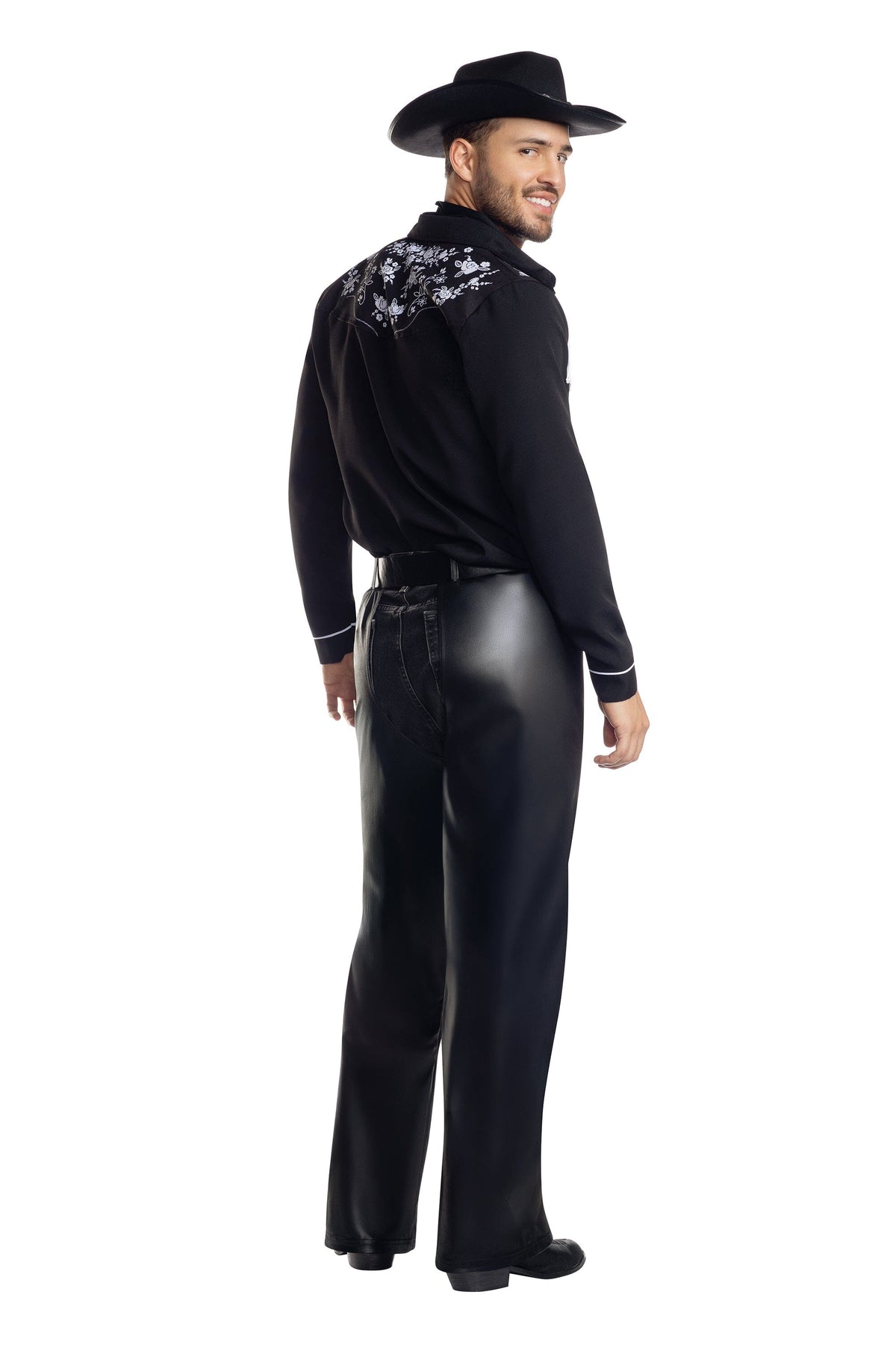 Dreamguy Cowboy Jim Fringe Shirt with Chaps & Western Style Buckle – Men’s Western Costume Costume Dreamgirl
