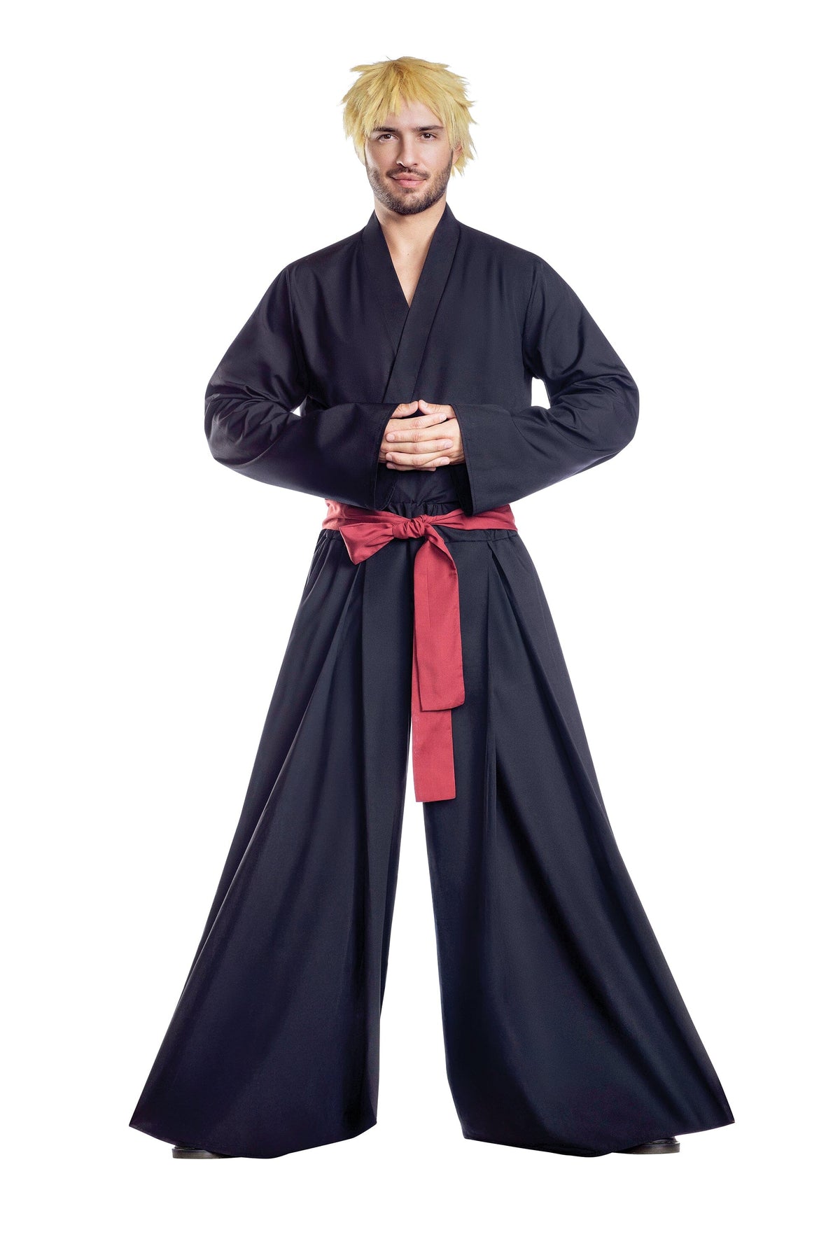 Dreamguy Samurai Kimono-Inspired Woven Wrap Shirt Men’s Costume – Japanese Warrior Outfit Costume Dreamgirl