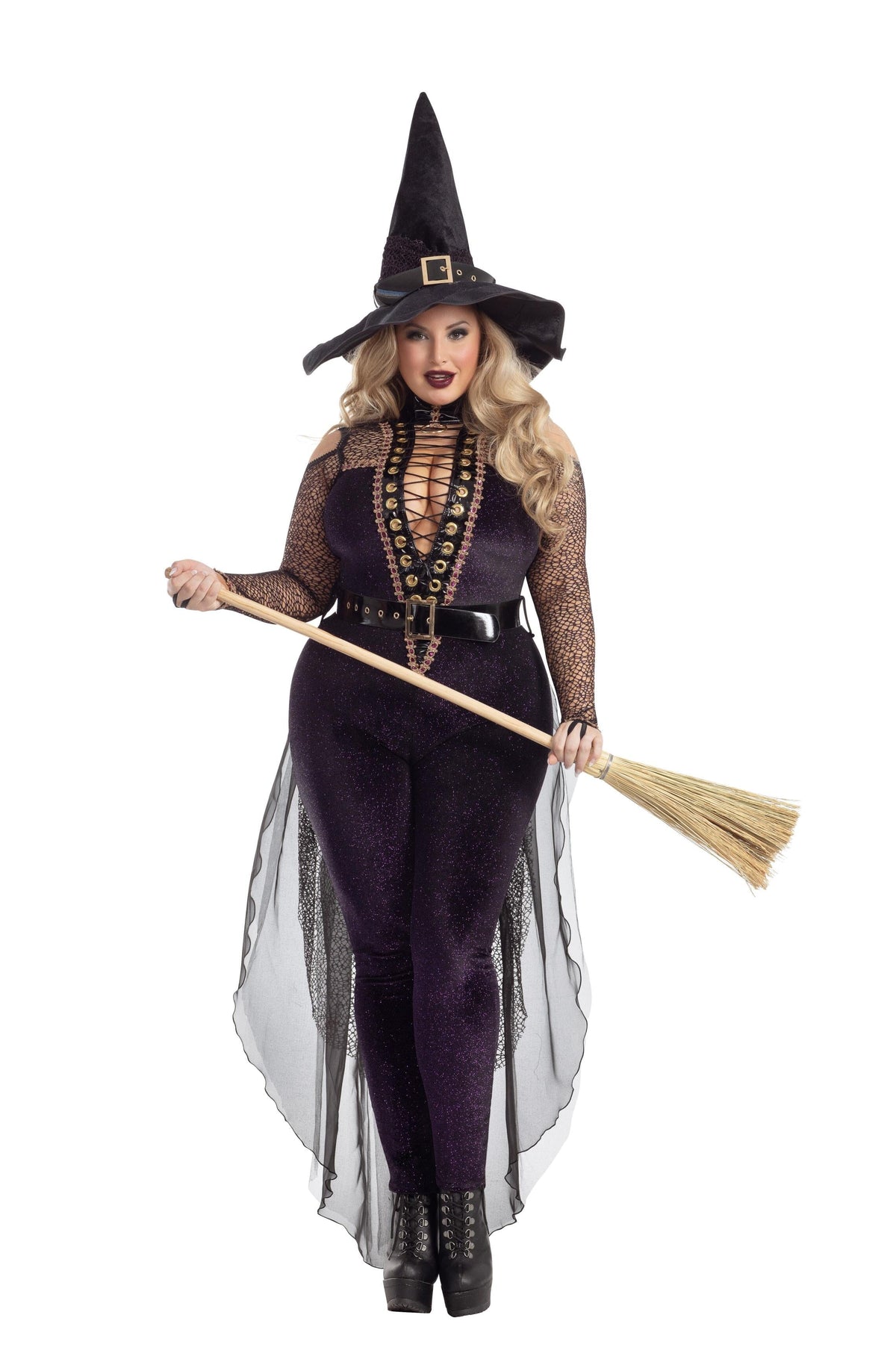 Party King Plus Midnight Violet Witch Costumes PartyKing