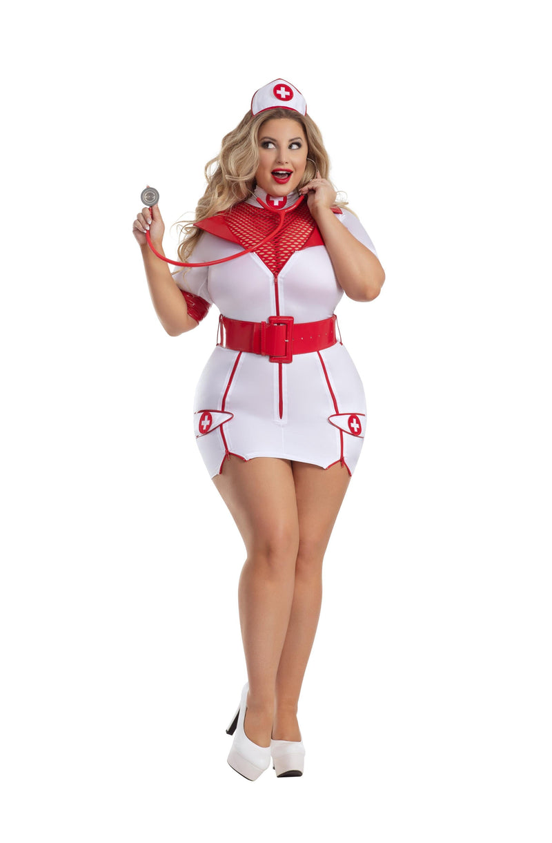 Party King Plus Zip Up Nurse Costumes PartyKing
