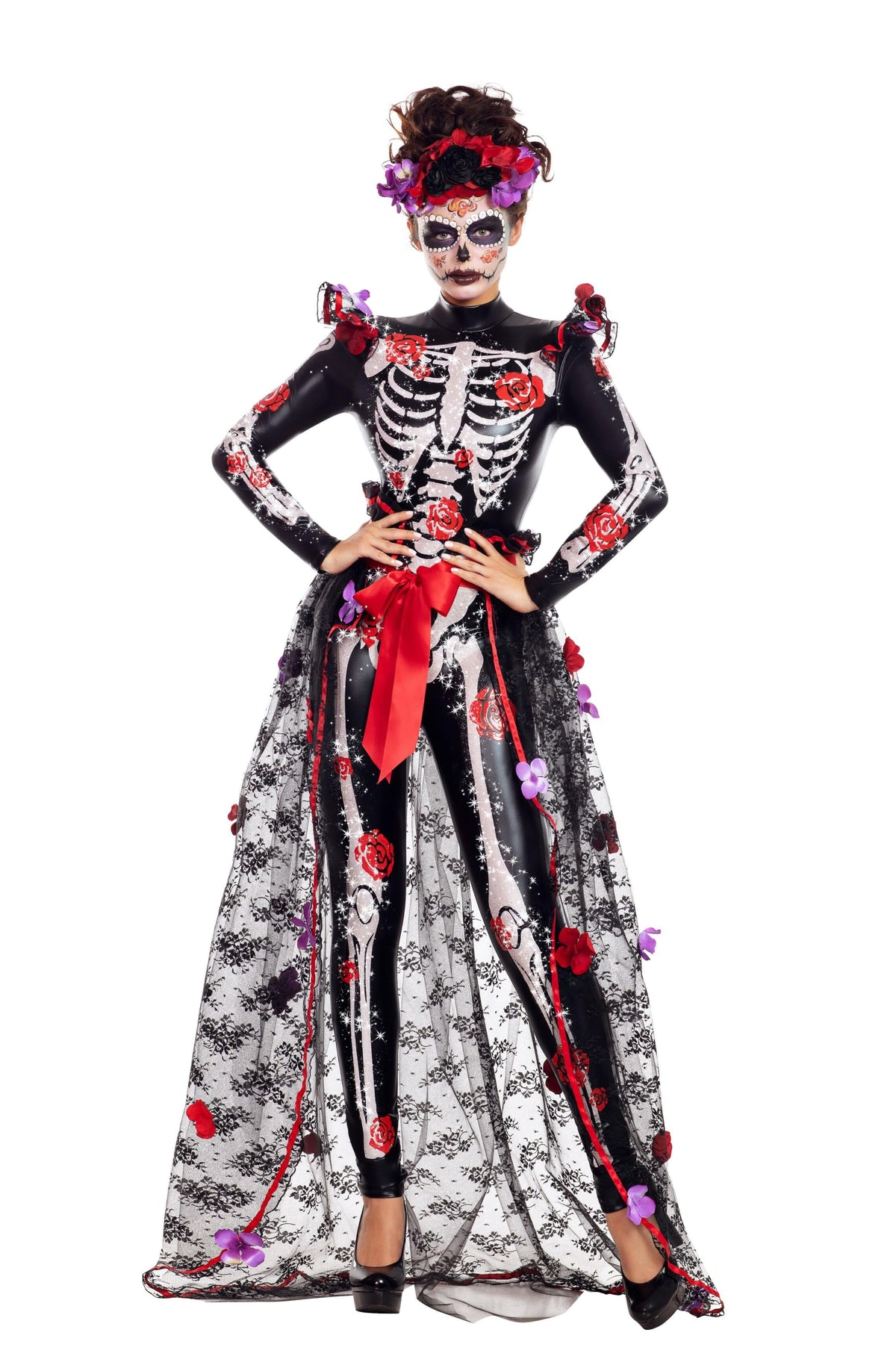 Party King Rosas Day Of The Dead Costumes PartyKing