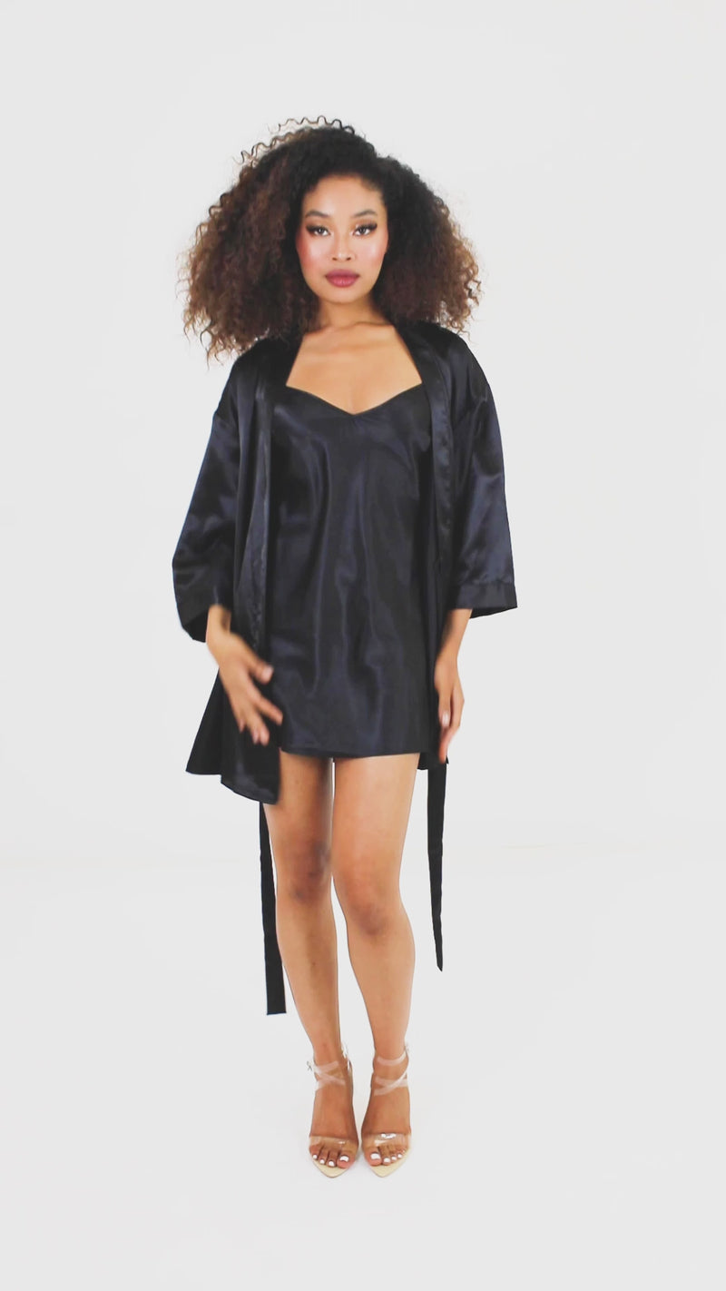 Dreamgirl Satin Robe & Chemise Set-8