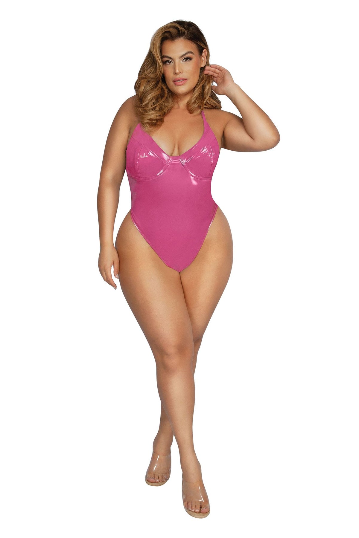 Starline Plus Padded Cup Bodysuit - Pink Sexy Costumes Starline 1-Xlarge 