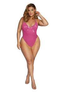 Starline Plus Padded Cup Bodysuit - Pink Sexy Costumes Starline 1-Xlarge 