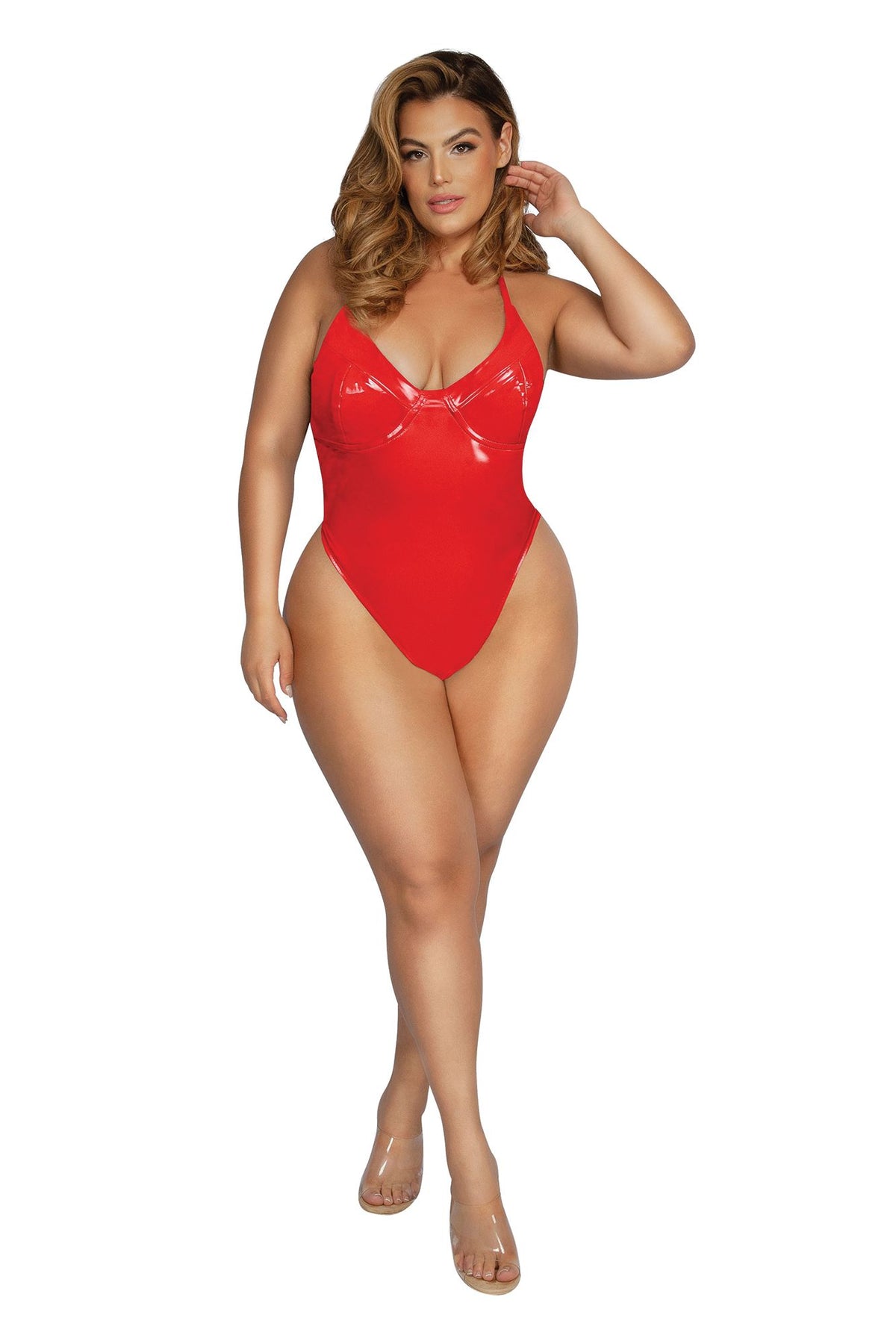 Starline Plus Padded Cup Bodysuit - Red Sexy Costumes Starline 1-Xlarge 